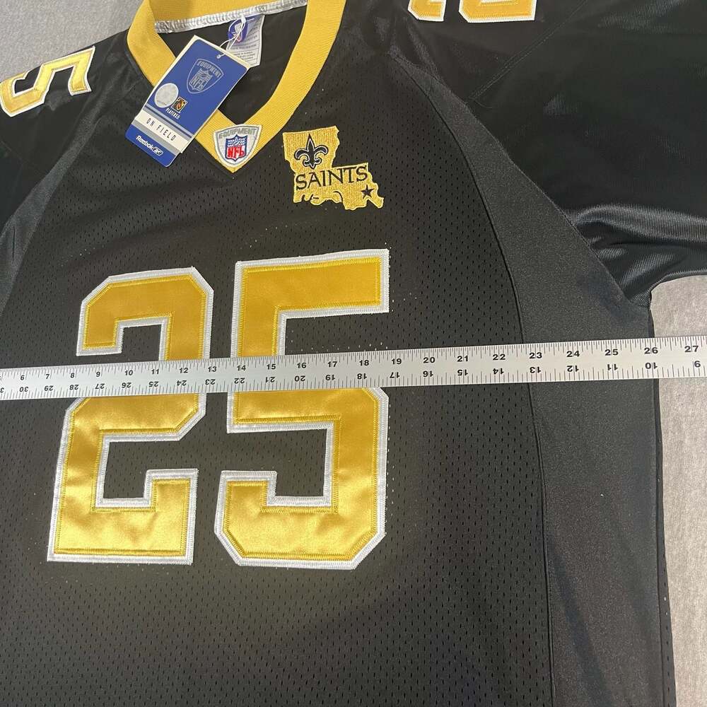 NWT Reebok Reggie Bush New Orleans Saints #25 Authentic On-Field Jersey Size 52 - Picture 2 of 7